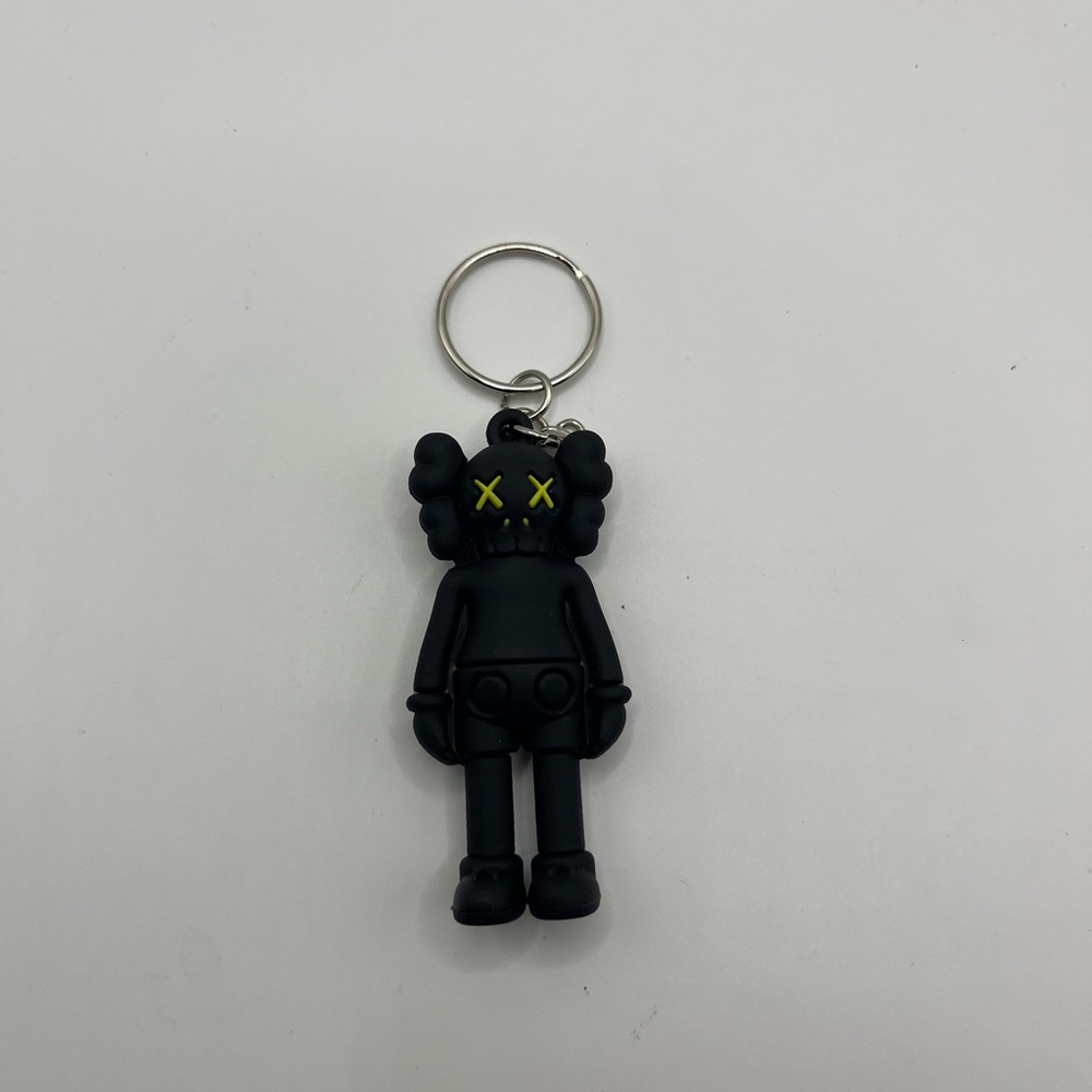 KAWS Custom Black Keychain with Yellow Accents NWOT